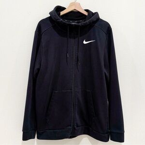 Nike Pro Dri-Fit Hoodie Sweatshirt Mens Black Full Zip Mock Neck Size M